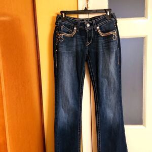 Ariat Women's "Turquoise" Bejeweled Bootcut Jeans in 26 Long (US 2 Long)